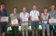 From left to right: Charles Quick (finalist), Andy Wear (finalist), Ben Richards (third), Ed Horton (second), Tracy Russell (first) and David Newman (first)