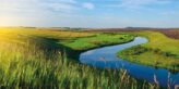 Farmland with river