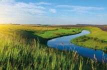 Farmland with river