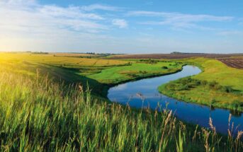 Farmland with river