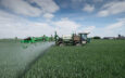 Spraying fungicide on Winter Wheat at growth stage T2
