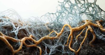 Creative visualisation of mycorrhizae illustrating fungal network