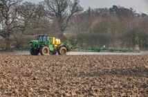 Spraying Glyphosate on to ploughed land before drilling Spring Barley Picture Tim Scrivener 07850 303986