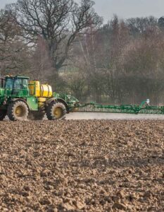 Spraying Glyphosate on to ploughed land before drilling Spring Barley Picture Tim Scrivener 07850 303986