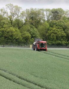 Winter wheat spraying